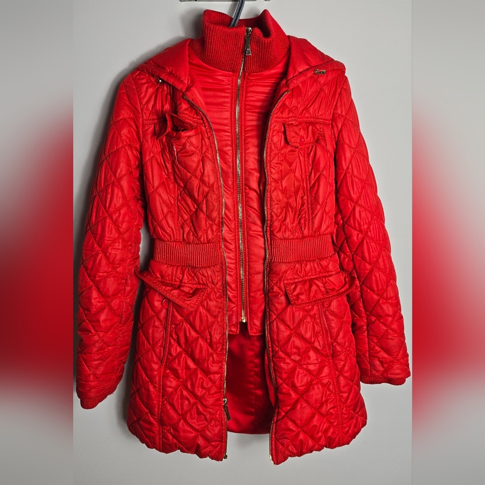 Kate Spade Quilted Orange Women's Jacket - Preloved